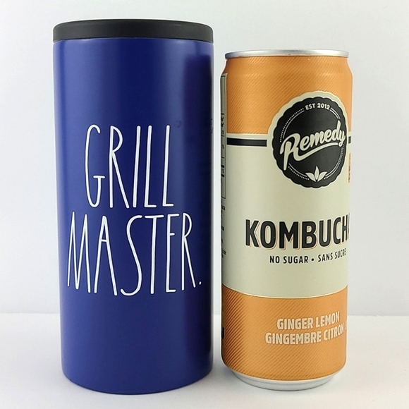 Rae Dunn Insulated Stainless Steel Blue Slim-Can Holder Large Letrs GRILL MASTER - Picture 6 of 8